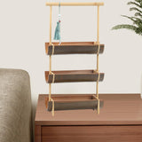 Maxbell Bamboo Portable Holder Vintage Serving Platter for Countertop Dining Kitchen 3 tier