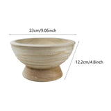 Maxbell Decorative Bowl Rustic Wooden Pedestal Bowl for Wedding Parties Coffee Table