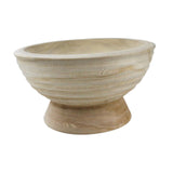 Maxbell Decorative Bowl Rustic Wooden Pedestal Bowl for Wedding Parties Coffee Table