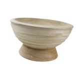 Maxbell Decorative Bowl Rustic Wooden Pedestal Bowl for Wedding Parties Coffee Table