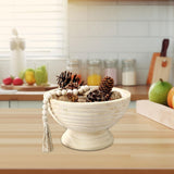 Maxbell Decorative Bowl Rustic Wooden Pedestal Bowl for Wedding Parties Coffee Table