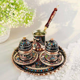 Maxbell Turkish Coffee Cup with Handle Turkish Copper Coffee Pot for Office Bar Cafe