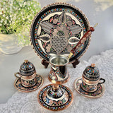 Maxbell Turkish Coffee Cup with Handle Turkish Copper Coffee Pot for Office Bar Cafe