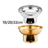 Maxbell Double Handled Lidless Thai Hot Pot Shabu Hot Pot for Hiking Kitchen Outdoor Silver S