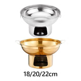 Maxbell Double Handled Lidless Thai Hot Pot Shabu Hot Pot for Hiking Kitchen Outdoor Silver S