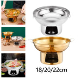 Maxbell Double Handled Lidless Thai Hot Pot Shabu Hot Pot for Hiking Kitchen Outdoor Silver S