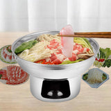 Maxbell Double Handled Lidless Thai Hot Pot Shabu Hot Pot for Hiking Kitchen Outdoor Silver S