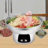 Maxbell Double Handled Lidless Thai Hot Pot Shabu Hot Pot for Hiking Kitchen Outdoor Silver S