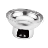 Maxbell Double Handled Lidless Thai Hot Pot Shabu Hot Pot for Hiking Kitchen Outdoor Silver M