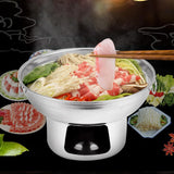 Maxbell Double Handled Lidless Thai Hot Pot Shabu Hot Pot for Hiking Kitchen Outdoor Silver M