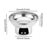 Maxbell Double Handled Lidless Thai Hot Pot Shabu Hot Pot for Hiking Kitchen Outdoor Silver L
