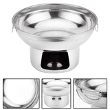 Maxbell Double Handled Lidless Thai Hot Pot Shabu Hot Pot for Hiking Kitchen Outdoor Silver L