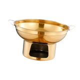 Maxbell Double Handled Lidless Thai Hot Pot Shabu Hot Pot for Hiking Kitchen Outdoor Gold S