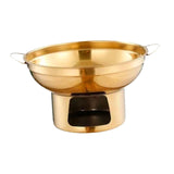 Maxbell Double Handled Lidless Thai Hot Pot Shabu Hot Pot for Hiking Kitchen Outdoor Gold M