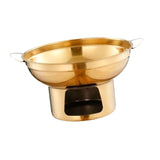 Maxbell Double Handled Lidless Thai Hot Pot Shabu Hot Pot for Hiking Kitchen Outdoor Gold L