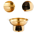 Maxbell Double Handled Lidless Thai Hot Pot Shabu Hot Pot for Hiking Kitchen Outdoor Gold L