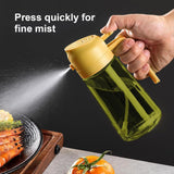 Maxbell Oil Dispenser Bottle 16oz Refillable Oil Mister for Air Fryer BBQ Peanut Oil Green