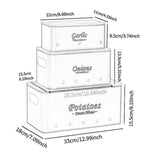 Maxbell 3 Pieces Potato Onion Storage Bin Sturdy for Kitchen Counter Farmhouse Decor white