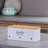 Maxbell 3 Pieces Potato Onion Storage Bin Sturdy for Kitchen Counter Farmhouse Decor white