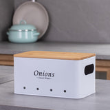 Maxbell 3 Pieces Potato Onion Storage Bin Sturdy for Kitchen Counter Farmhouse Decor white