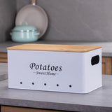Maxbell 3 Pieces Potato Onion Storage Bin Sturdy for Kitchen Counter Farmhouse Decor white