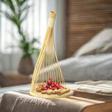Maxbell Handmade Bamboo Woven Tray Decorative Serving Tray for Office Bathroom Party S wood