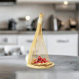 Maxbell Handmade Bamboo Woven Tray Decorative Serving Tray for Office Bathroom Party S wood