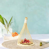 Maxbell Handmade Bamboo Woven Tray Decorative Serving Tray for Office Bathroom Party L wood