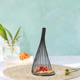 Maxbell Handmade Bamboo Woven Tray Decorative Serving Tray for Office Bathroom Party S dark wood