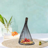 Maxbell Handmade Bamboo Woven Tray Decorative Serving Tray for Office Bathroom Party L  dark wood