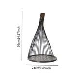Maxbell Handmade Bamboo Woven Tray Decorative Serving Tray for Office Bathroom Party L  dark wood
