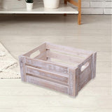 Maxbell Wooden Storage Crate with Handles Sundries Box for Clothes Vegetables Fruits 23 x 17 x 11 cm
