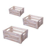 Maxbell Wooden Storage Crate with Handles Sundries Box for Clothes Vegetables Fruits 23 x 17 x 11 cm