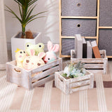 Maxbell Wooden Storage Crate with Handles Sundries Box for Clothes Vegetables Fruits 23 x 17 x 11 cm