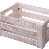 Maxbell Wooden Storage Crate with Handles Sundries Box for Clothes Vegetables Fruits 29 x 21 x 13 cm