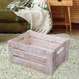 Maxbell Wooden Storage Crate with Handles Sundries Box for Clothes Vegetables Fruits 29 x 21 x 13 cm