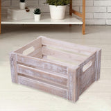 Maxbell Wooden Storage Crate with Handles Sundries Box for Clothes Vegetables Fruits 35 x 25 x 15 cm