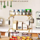 Maxbell Coffee Pod Storage Organizer Container for Home Office Restaurant Countertop Gold