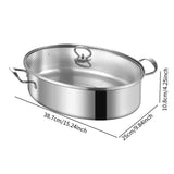 Maxbell Fish Steaming Pot with Cover Oval Cookware for Eggs Vegetables Coarse Grains with Ceramic Plate