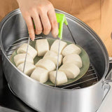 Maxbell Fish Steaming Pot with Cover Oval Cookware for Eggs Vegetables Coarse Grains Gold Lid Handle