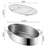 Maxbell Fish Steaming Pot with Cover Oval Cookware for Eggs Vegetables Coarse Grains Gold Double Layer