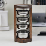 Maxbell Filtration Basket Rack Versatile Wooden Stand Holder for Restaurant Kitchen Home wood