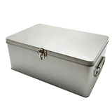 Maxbell Tin Storage Box Decorative Collection Rectangle for Chocolate Jewelry Letter M