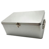Maxbell Tin Storage Box Decorative Collection Rectangle for Chocolate Jewelry Letter M