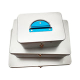 Maxbell Tin Storage Box Decorative Collection Rectangle for Chocolate Jewelry Letter M