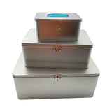 Maxbell Tin Storage Box Decorative Collection Rectangle for Chocolate Jewelry Letter L