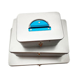 Maxbell Tin Storage Box Decorative Collection Rectangle for Chocolate Jewelry Letter L