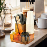 Maxbell Coffee Bar Condiment Rack Coffee Tea Bags Dispenser for Milk Tea Shop Pantry