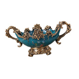 Maxbell Pedestal Fruit Plate Decorative Food Storage Dish with Base for Kitchen Home blue