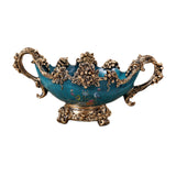 Maxbell Pedestal Fruit Plate Decorative Food Storage Dish with Base for Kitchen Home blue